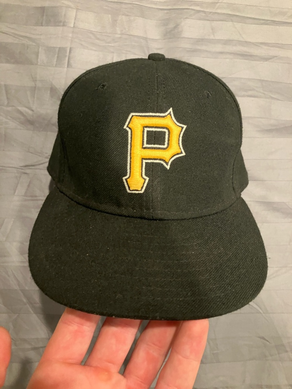 New Era Black Baseball Cap with Yellow 'P' Logo